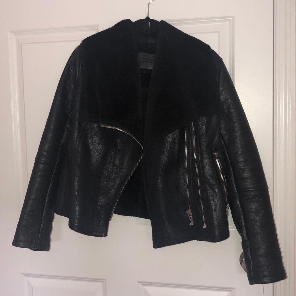 BlankNYC Faux leather/fur biker jacket